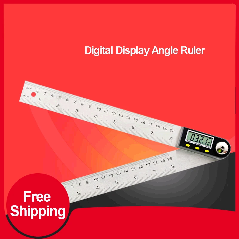 

Digital Display Angle Ruler Multifunctional Stainless Steel Electronic Protractor Woodworking Ruler