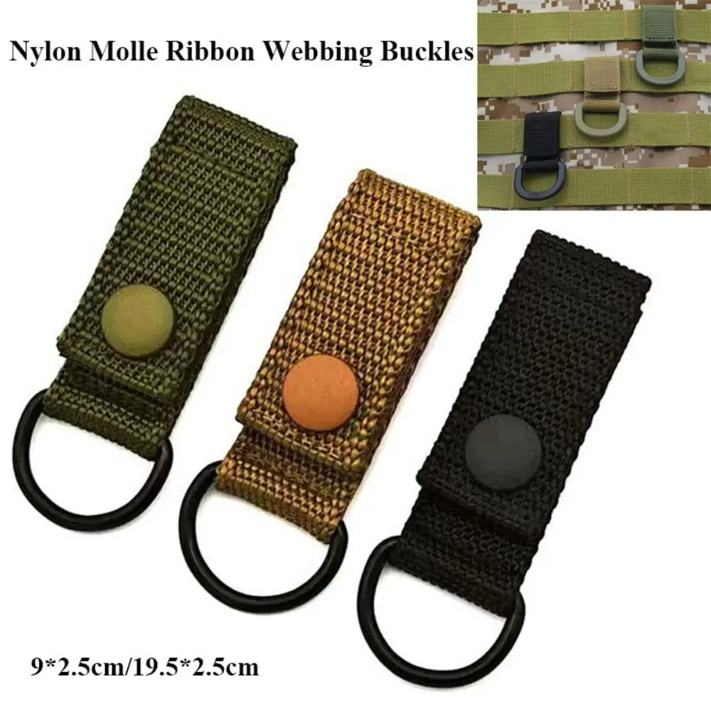 

2pcs Nylon Molle Outdoor Tactical Tools 9*2.5cm/19.5*2.5cm 7 Styles Ribbon Webbing Buckle Climbing Carabiner Outdoor Tool