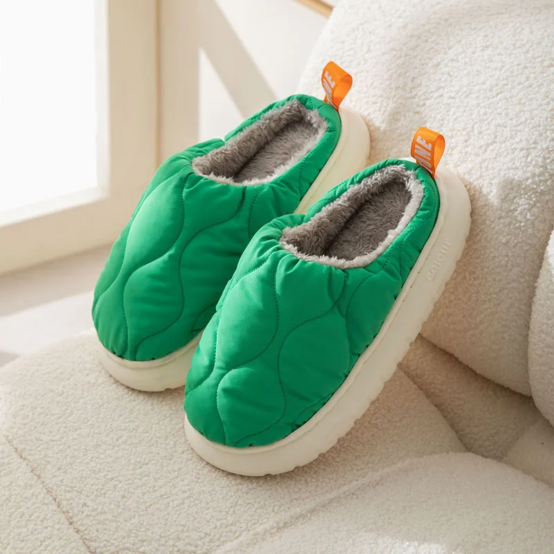 

Unisex Winter Indoor Warm Home Slippers Couples Bedroom Cartoon Non-slip Soft Bottom Slippers Women Cotton Men Home Slippers