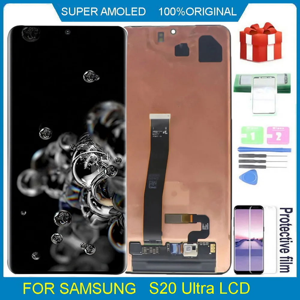 Оригинальный Super AMOLED дисплей 6,9 дюйма для Samsung Galaxy S20 Ultra G988 G988F G988B, сменный сенсорный экран с дигитайзером