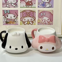my melody pochacco kawaii sanrio ceramic cup cartoon cute three dimensional relief large capacity mug water cup gift for girls