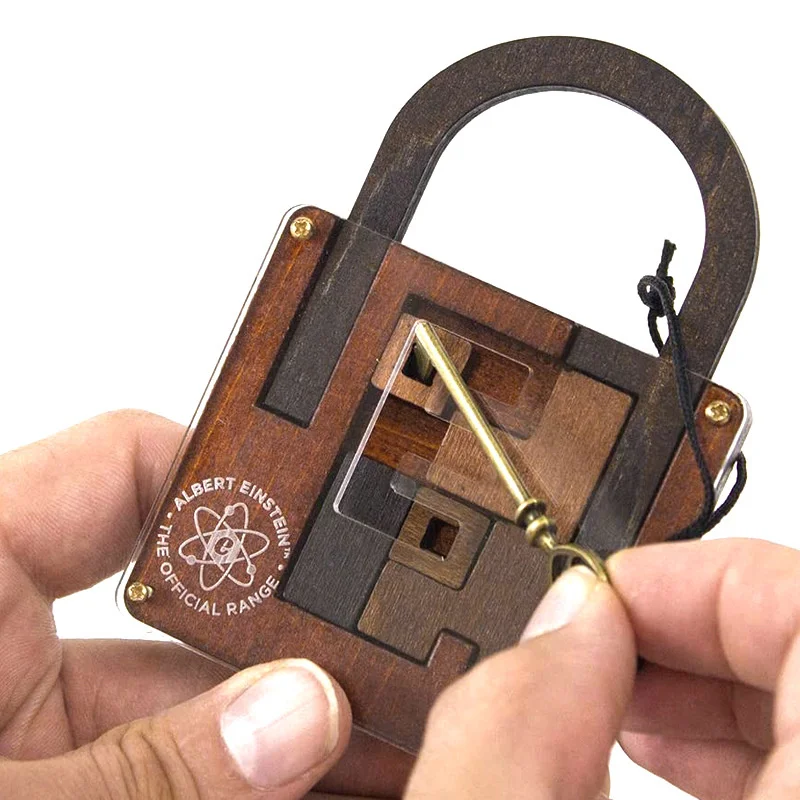 

Geometric Einstein Lock High Difficulty Wooden Maze Puzzle Creative 3D Intelligence Puzzles Logic Game Toys For Adults Kids