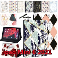 case for apple for ipad mini 6 8 3 2021 a2567 a2568 a2569 funda anti fall stand leather shape pattern tablet cases for mini 6