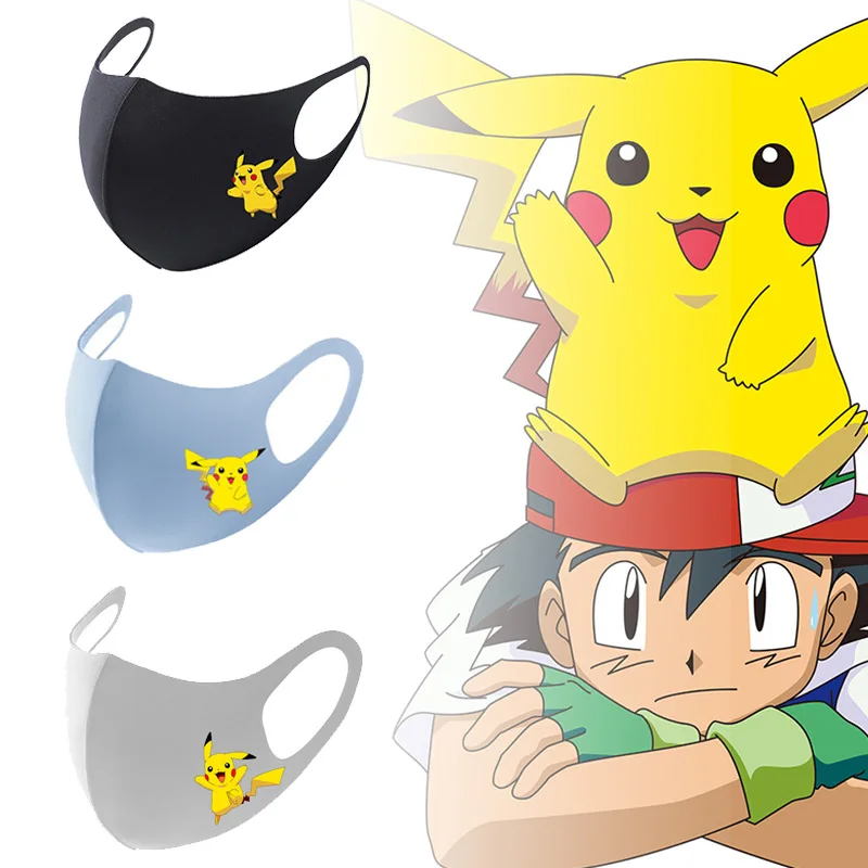 

Пылезащитная маска для взрослых Pokemon эльф, Пикачу, мультяшная моющаяся Пылезащитная дышащая летняя тонкая маска из вискозы
