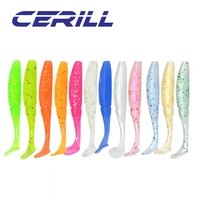 cerill 5pcs 75mm 3g luminous artifical soft fishing lure paddle tail plastic minnow bait silicone pike bass glow swimbait tackle