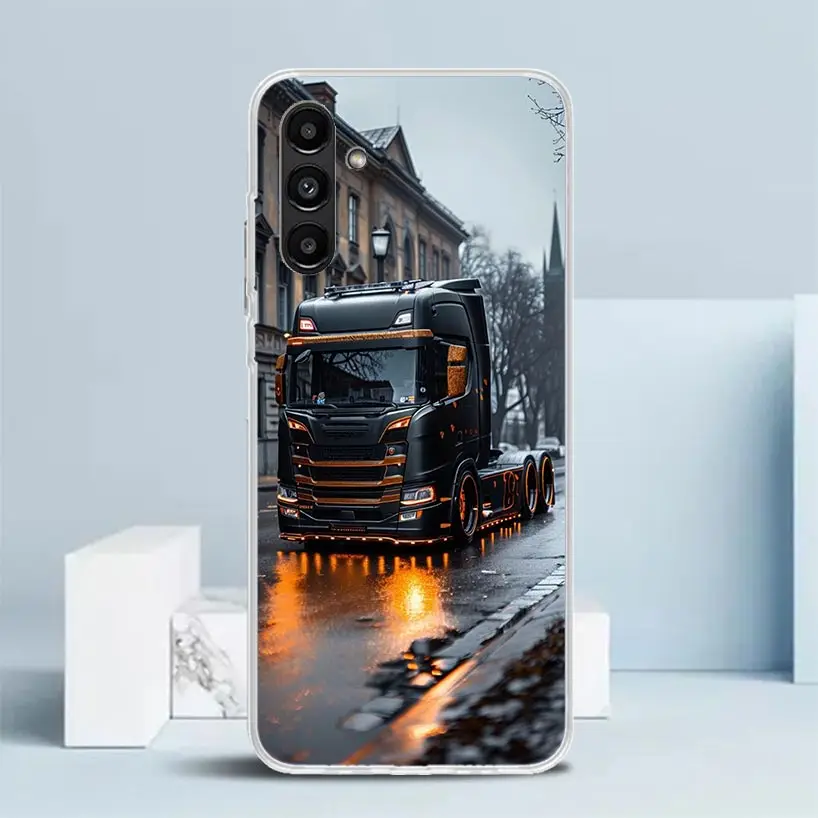 Фото Чехол для телефона Samsung Galaxy A17 A37 A57 A16 A26 A36 A56 A15 A14 A55 A13 A53 A25 A35 A24 A34 A23 A33 Galaxy с дизайном «Грузовики SA-AB» №4