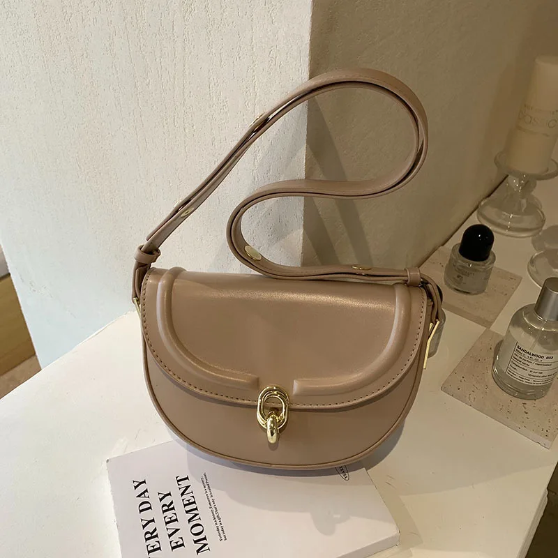 

2023 Nethong Same Style Women's Bag Summer New Candy Color Saddle Handbag Small Premium Sense Crossbody Bag Single Shoulder Bag