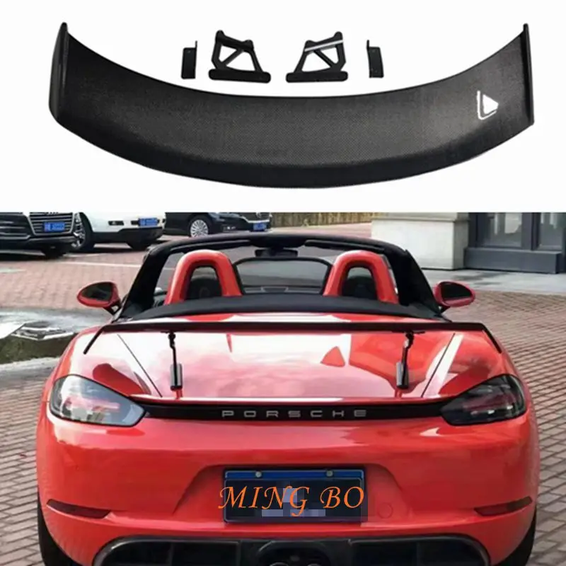 

FOR Porsche Boxster Cayman 718 981 987 new GT4 Carbon Fiber rear boot Wing Spoiler Rear Roof Spoiler Wing Trunk Lip Boot Cover