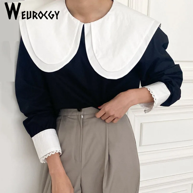 Женская блузка с круглым вырезом элегантная повседневная Свободная рубашка в