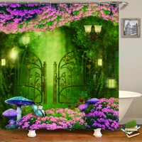 fairy tale forest waterproof bathroom shower curtain dream flower landscape printed polyester bath curtain home decor curtains