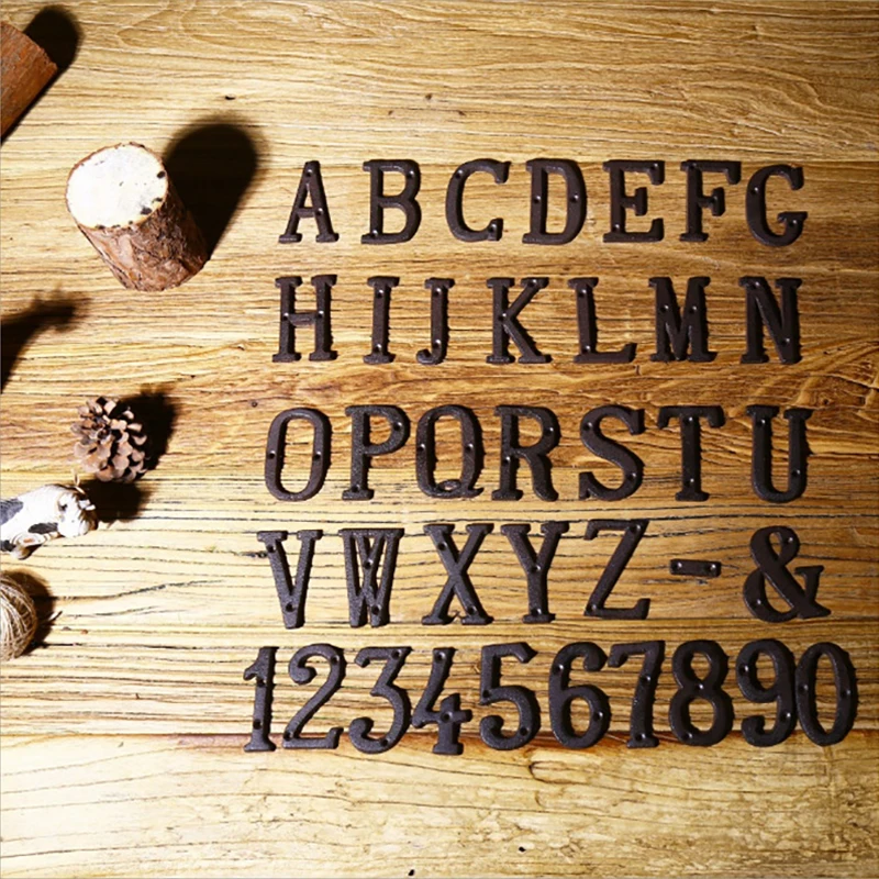 

Cast Iron Metal Numbers Alphabet Letters A To Z , 0 To 9 DIY Signs for Customize Home Address House Door Number Home Decoration