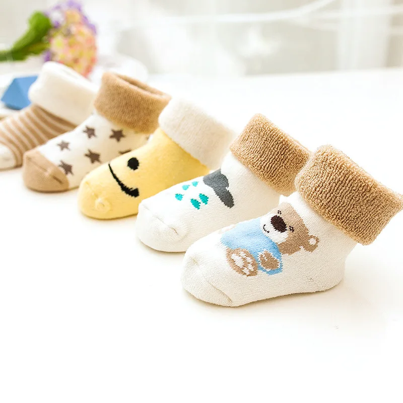 5 Pair High Quality Thicken Cartoon Comfort Cotton Newborn Socks Kids Boy New Born Baby Girl Socks