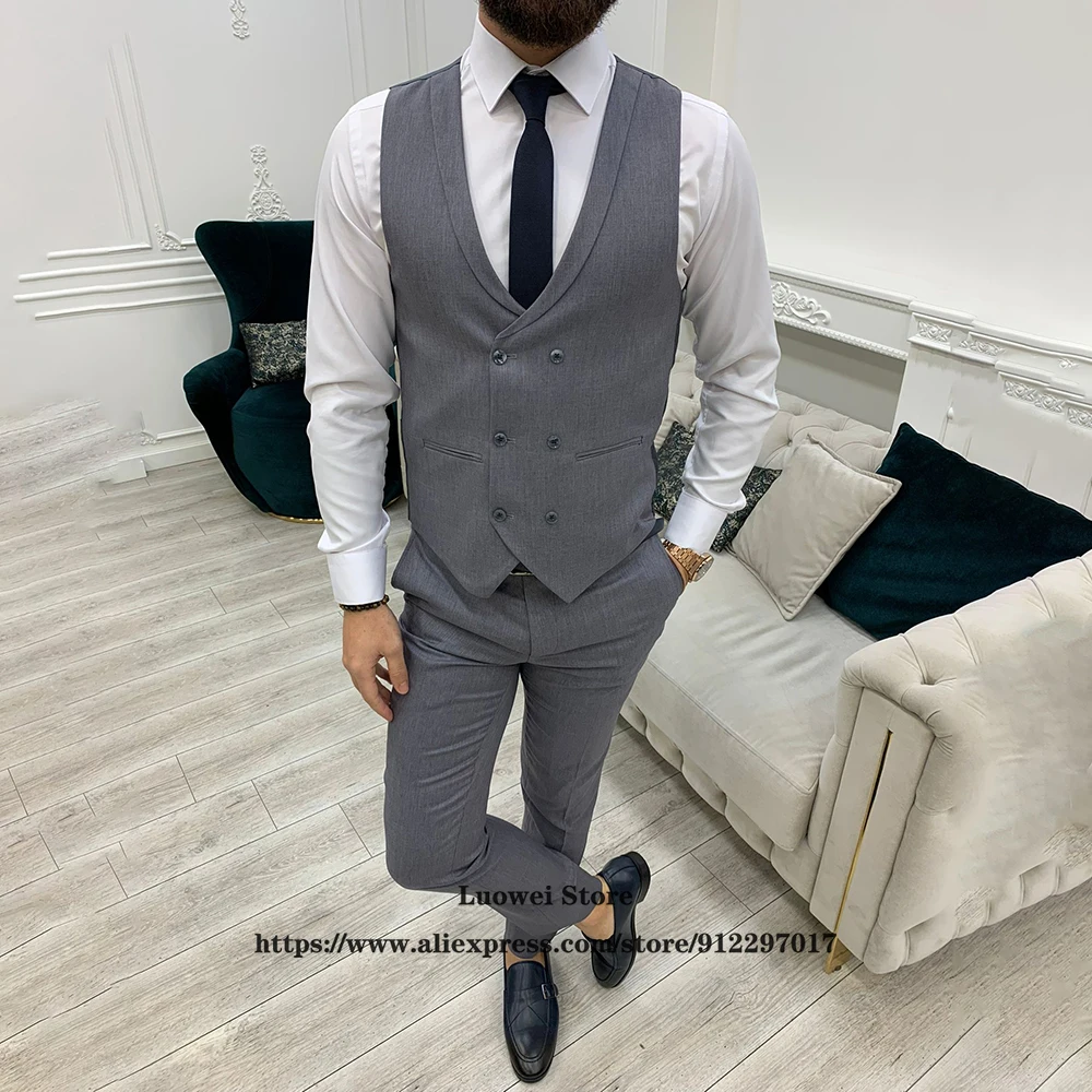 Костюм для мужчин Классический облегающий из 3 предметов пиджак жилет и брюки