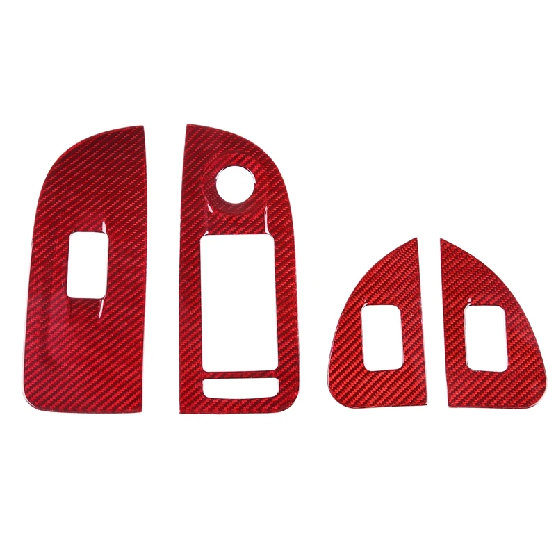 

Car Real Carbon Fiber Door Glass Lift Button Cover Fit For Alfa Romeo Giulia 2017-2020