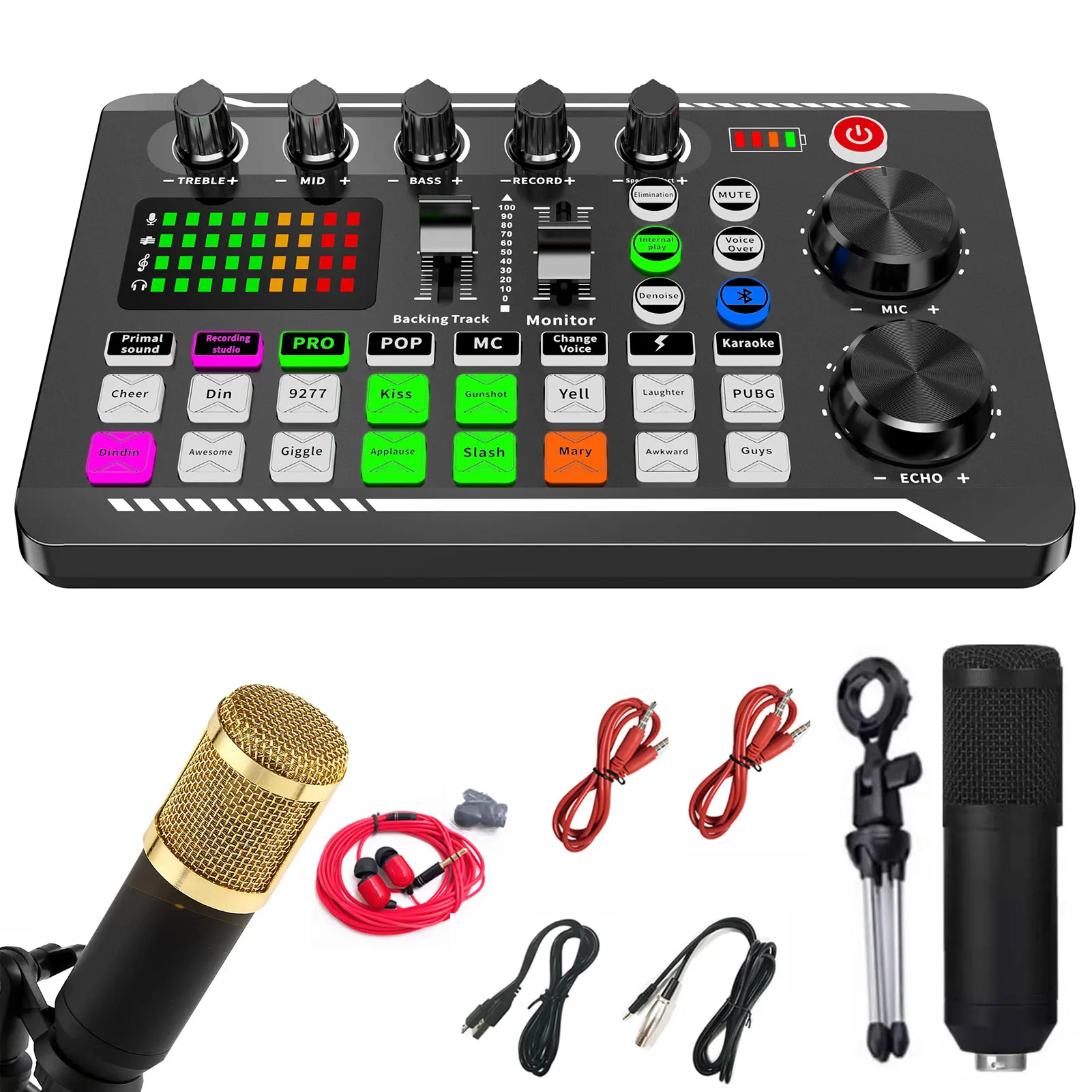 

Sound Card Kit For Live Streaming Professional Audio Mixer English Version All InPodcast Production Studio For Podcast