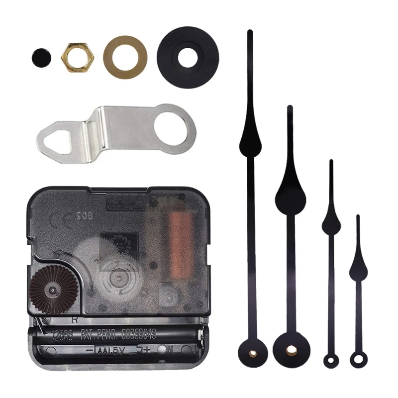 

12888 Quartz DIY Wall Clock Movement Mechanism Battery Operated DIY Repair Part Replacement with 2 Sets Hands