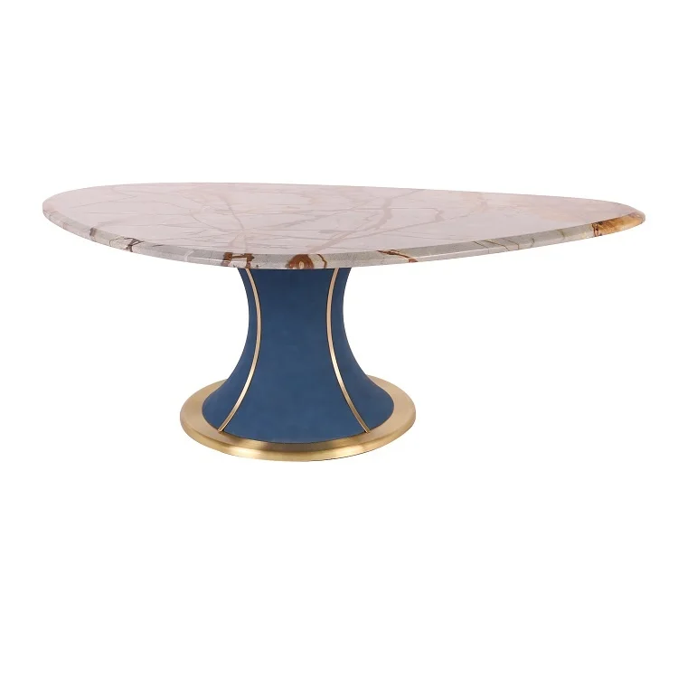 

Postmodern Light Luxury Opper Wire Drawing Irregular Tea Table
