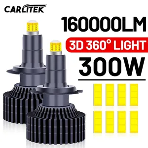 Светодиодные лампы для автомобильных фар 3D 360 H7 Canbus, 9005 лм, H11 H4 H1 HB3 9006 HB4 9012 300 Вт, Автомобильные противотуманные фары, турбо мини-лампа