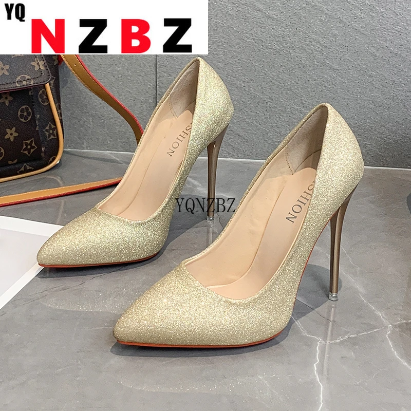 

Shoes for Woman High Heels Pumps 12cm Tacones Pointed Toe Sexy Ladies Stilettos Wedding Shoes Internet Celebrity Heels Plus Size