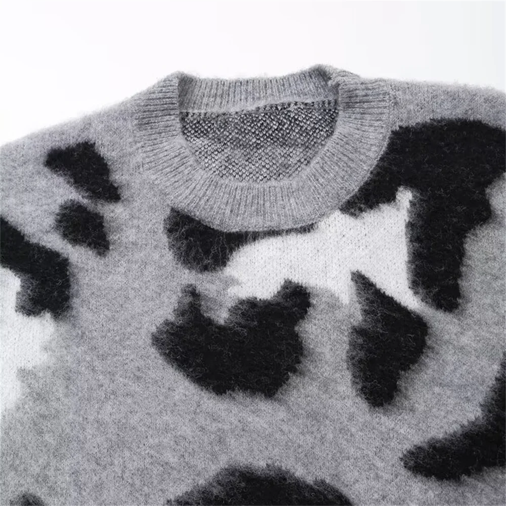 Taop&ampZa2024 женский осенне-зимний новый пуловер с имитацией животных свитер