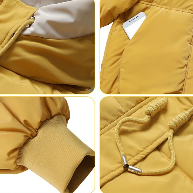 Winter Warm Hooded Cotton Padded Jacket Streetwear Women Short Thicken Parkas Korean Long Sleeve Loose Windproof Bread Outwear