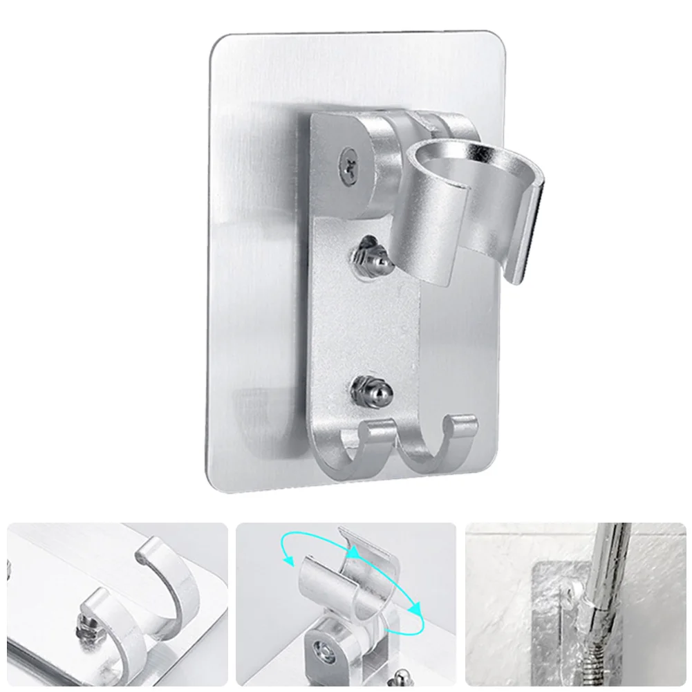 

Aluminum Shower Head Holder Wall Gel Mounted Adjustable Bathroom Storage Rack Rustproof Head Strong Support Stand