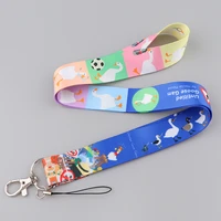 game white goose neck strap lanyards for key id card gym cell phone strap usb badge holder rope cute key chain gift