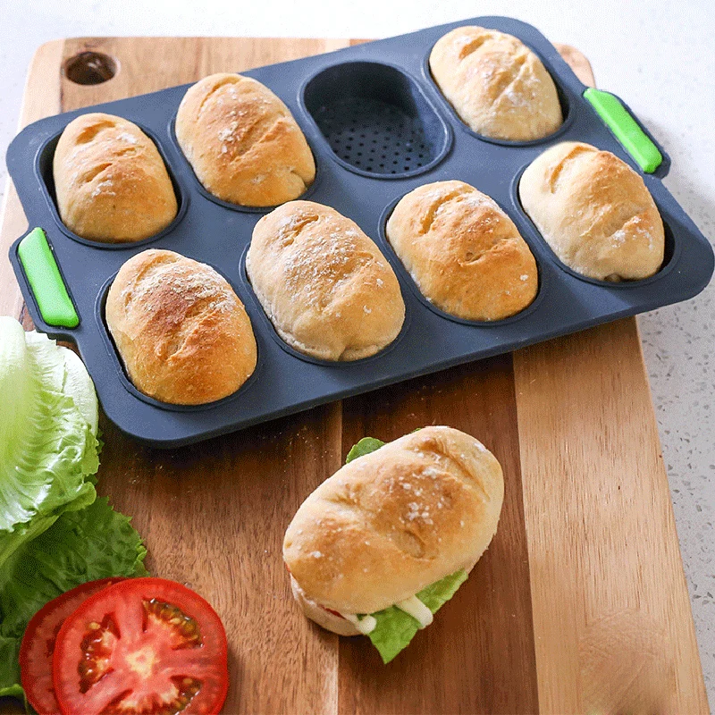 

1PCS (8 Molds) Bread Silicone Mold Non-Stick Pan DIY Party Baking Tool Non-Stick DIY Party Baking Tool Bread Bread Silicone Mold
