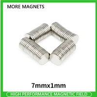 501000pcs 7x1mm small round shape rare earth neodymium strong magnetic 7mm x 1mm ndfeb magnet for acoustic field electronics