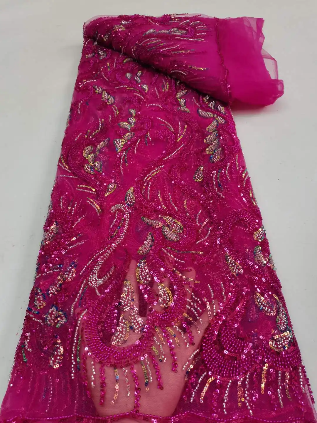 

Высококачественная фототкань Mccarthy с бусинами, блестками и вышивкой, французское Сетчатое кружево для детской свадьбы