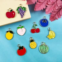 jeque 20pcs enamel charms for earrings pendants necklace fruit watermelon grape cherries charms diy bracelet jewelry wholesale