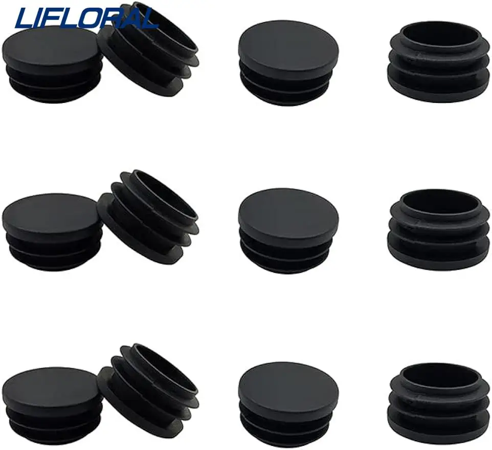 12 шт., 25 мм (1 дюйм), круглая пластиковая трубка, черная пластиковая заглушка, Концевая заглушка трубки для круглой трубы, заглушка для отделки мебели