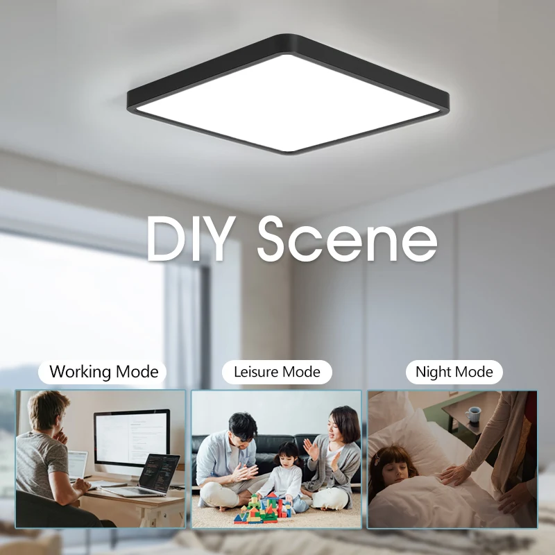 Square Smart Ceiling lamp Tuya App Remote Control lights Brightness Dimmable indoor lighting led for Living room |