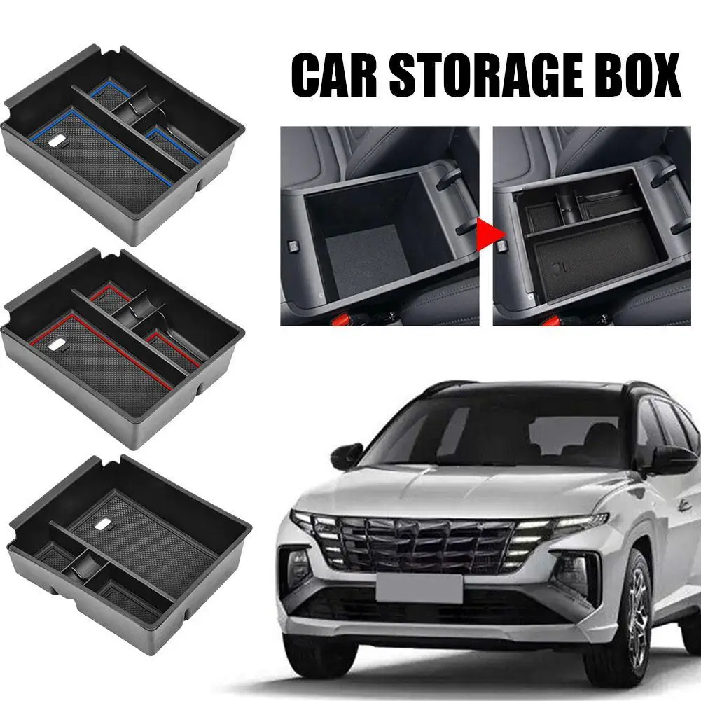 

Car Armrest Center Storage Box Center Console Organizer Tray For Hyundai Tucson 2022 Armrest Hidden Storage Box Accessories