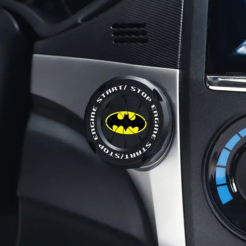 

Универсальный DC Comics Batman Car, кнопка запуска двигателя в один клик, защитная крышка, декоративная наклейка, аксессуары для салона автомобиля