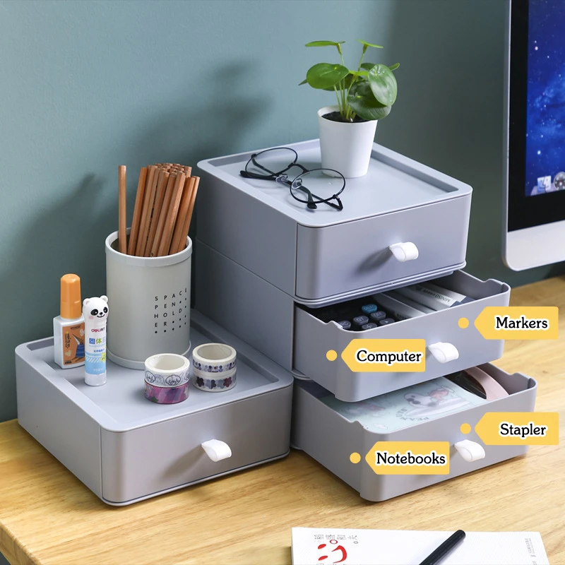 

Desktop Cosmetics Storage Box Multi-layer Drawer Stationery Rack Office Small Objects Finishing Box Desk Sundries Organizer