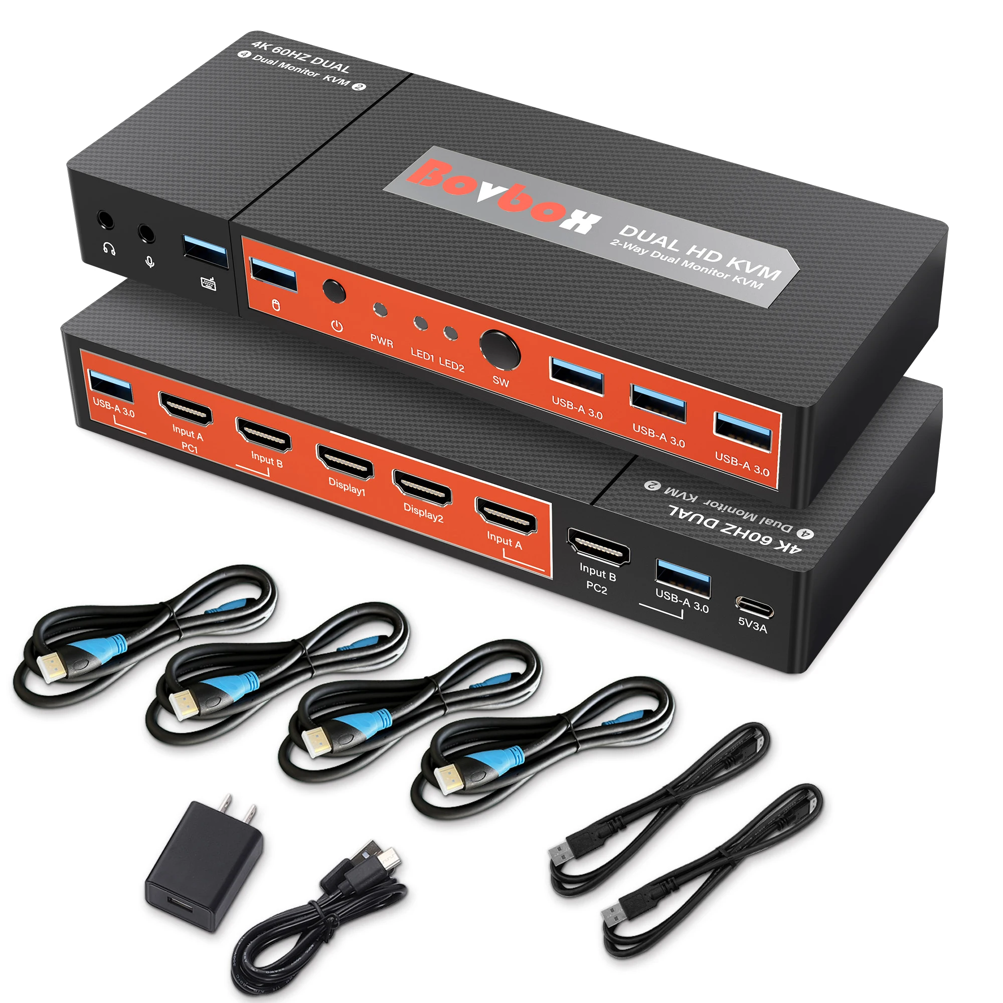 

4K 60 Гц HDMI KVM-коммутатор USB 3,0 концентратор одна клавиатура мышь управление 2 компьютера ПК 2 монитора 2 в 2 выход двойной монитор переключатель