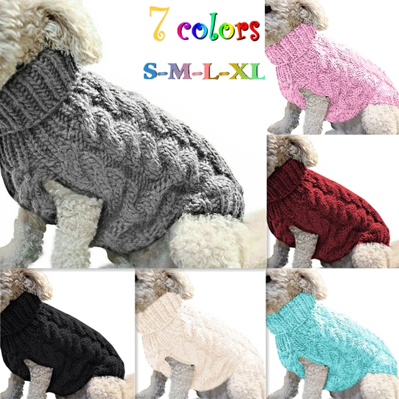 

Зимняя теплая Женская одежда, водолазка, вязаная одежда для собак и щенков, костюм для маленьких собак, кошек, чихуахуа, наряд, жилет