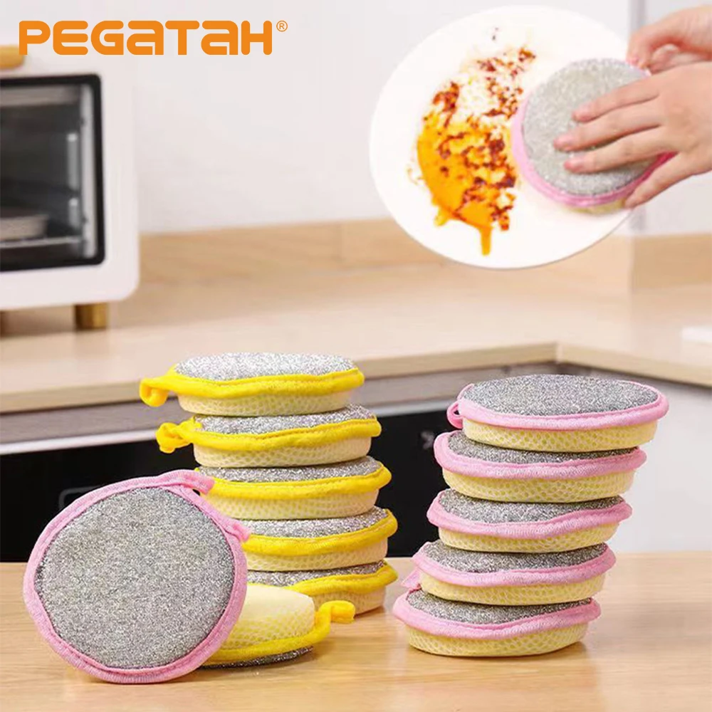 

1/5Pcs Double Side Dishwashing Sponge Dish Washing Brush Pan Pot Dish Wash Sponges Household Cleaning Kitchen Tools