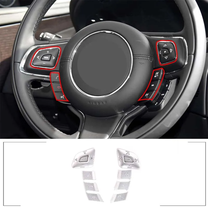 

For Jaguar XJ 2010-2019 For Land Rover Range Rover Evoque2012-2019 Car Steering Wheel Button Stickers Car Interior Accessories