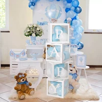 transparent alphabet letters box for happy birthday wedding decoration table marriage proposal love wedding decor baby shower