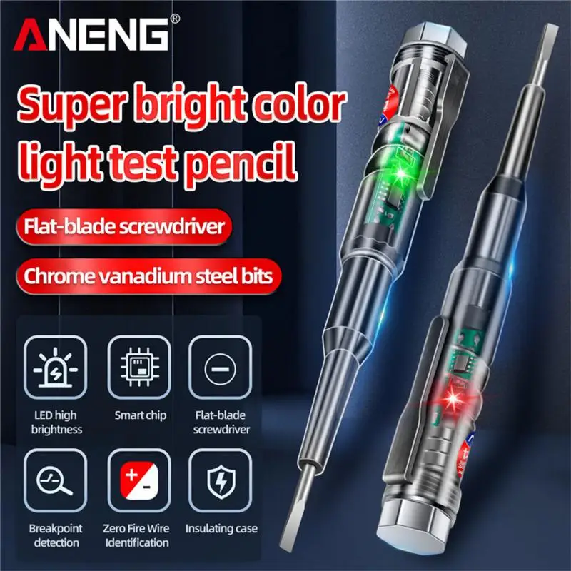 

ANEAG Electric Test Pen Screwdriver Voltage Detector Beeping Pen Intelligent Voltage Detector Circuit Tester Screwdriver 24-250V