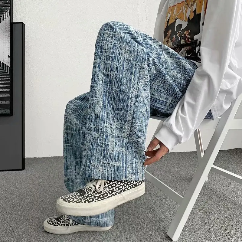 DEEPTOWN Y2K Vintage Baggy Jeans Men Harajuku Fashion Streetwear Loose Demin Striped Casual Pants Male Hip Hop Trousers for Men