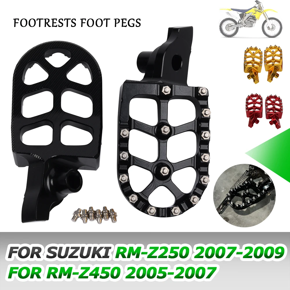 

Motorcycle Footrests Footpegs Foot Rests Pegs Pedals For Suzuki RM-Z250 RM-Z450 RM-Z 250 RMZ 450 RMZ250 2007 2008 2009 RMZ450