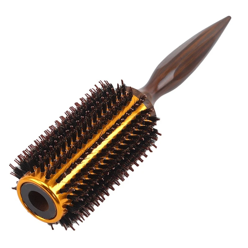 

10X Straight Twill Hair Comb Boar Bristle Rolling Brush Round Barrel Blowing Curling DIY Hairdressing Styling Tool