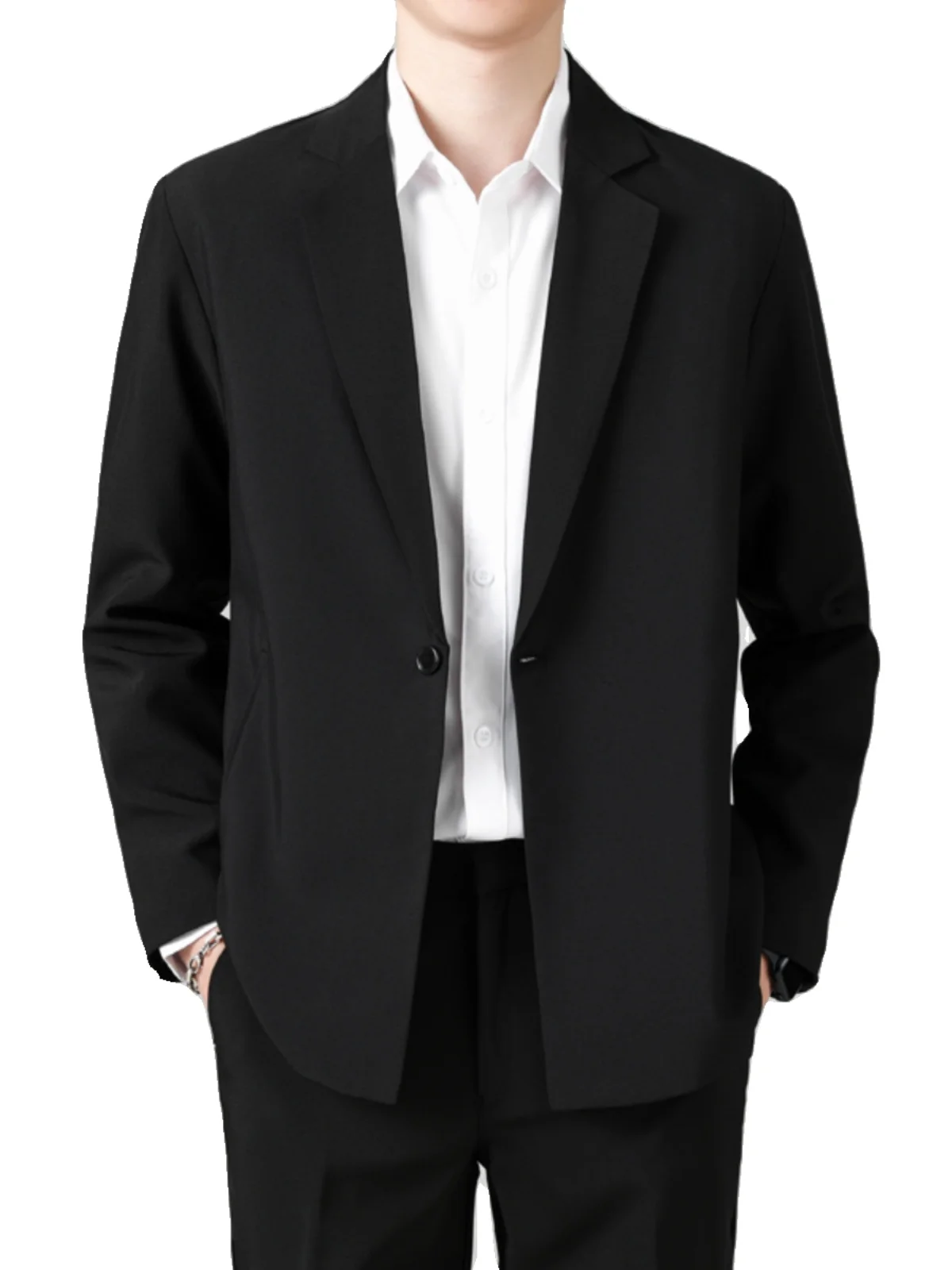 Spring and Autumn Men's Young Sle Casual Suit High-End Fashion Handsome Solid Top Drape Korean s