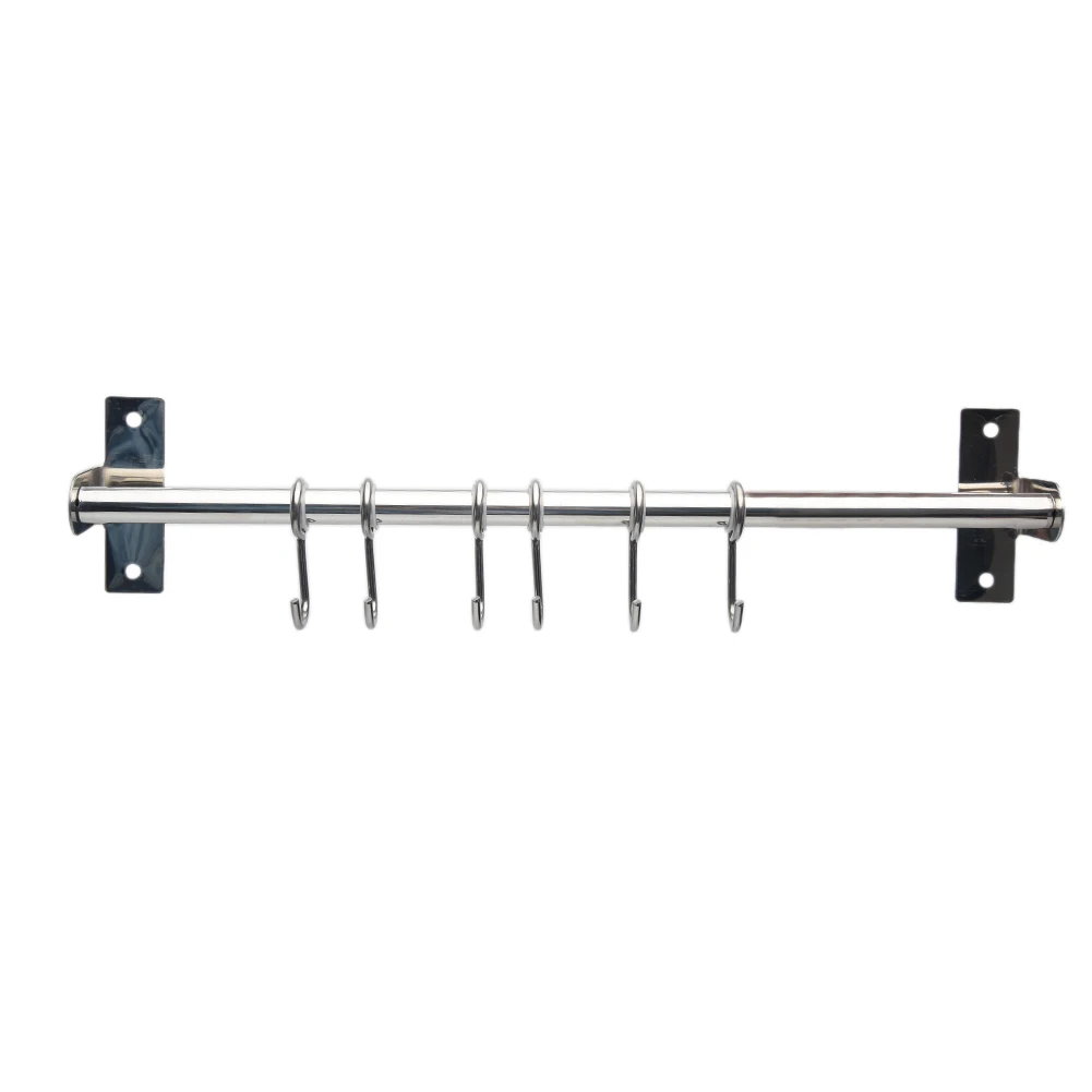 

Hanger Stainless Steel Screw Fixed Wall Mounted Hanging Holder Pot Utensils Organizer Storage Rack Punch Free Pan Tools Home