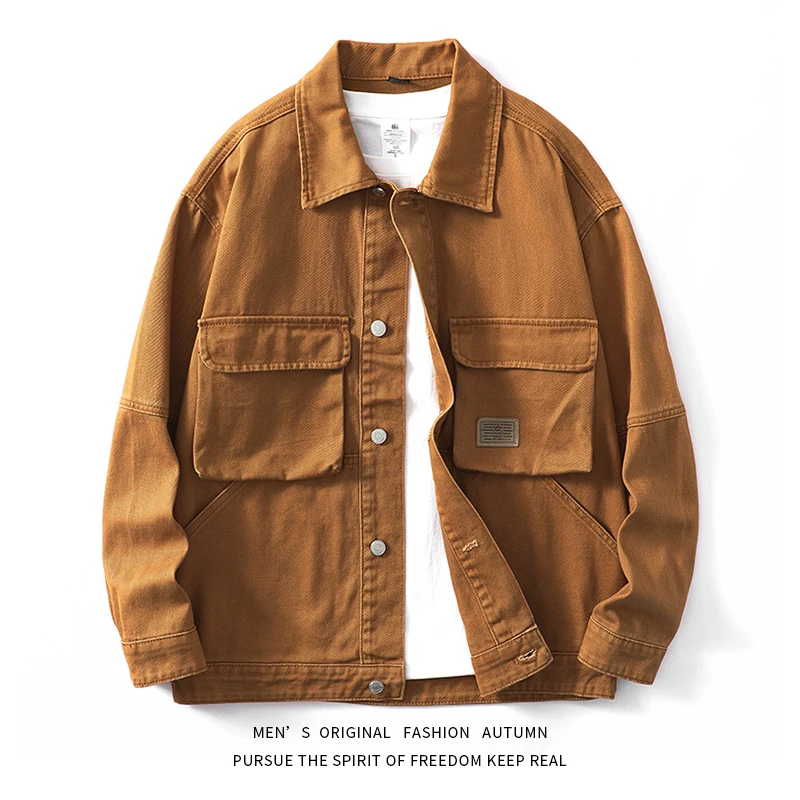 Куртка мужская джинсовая в американском стиле красивая модная рабочая одежда