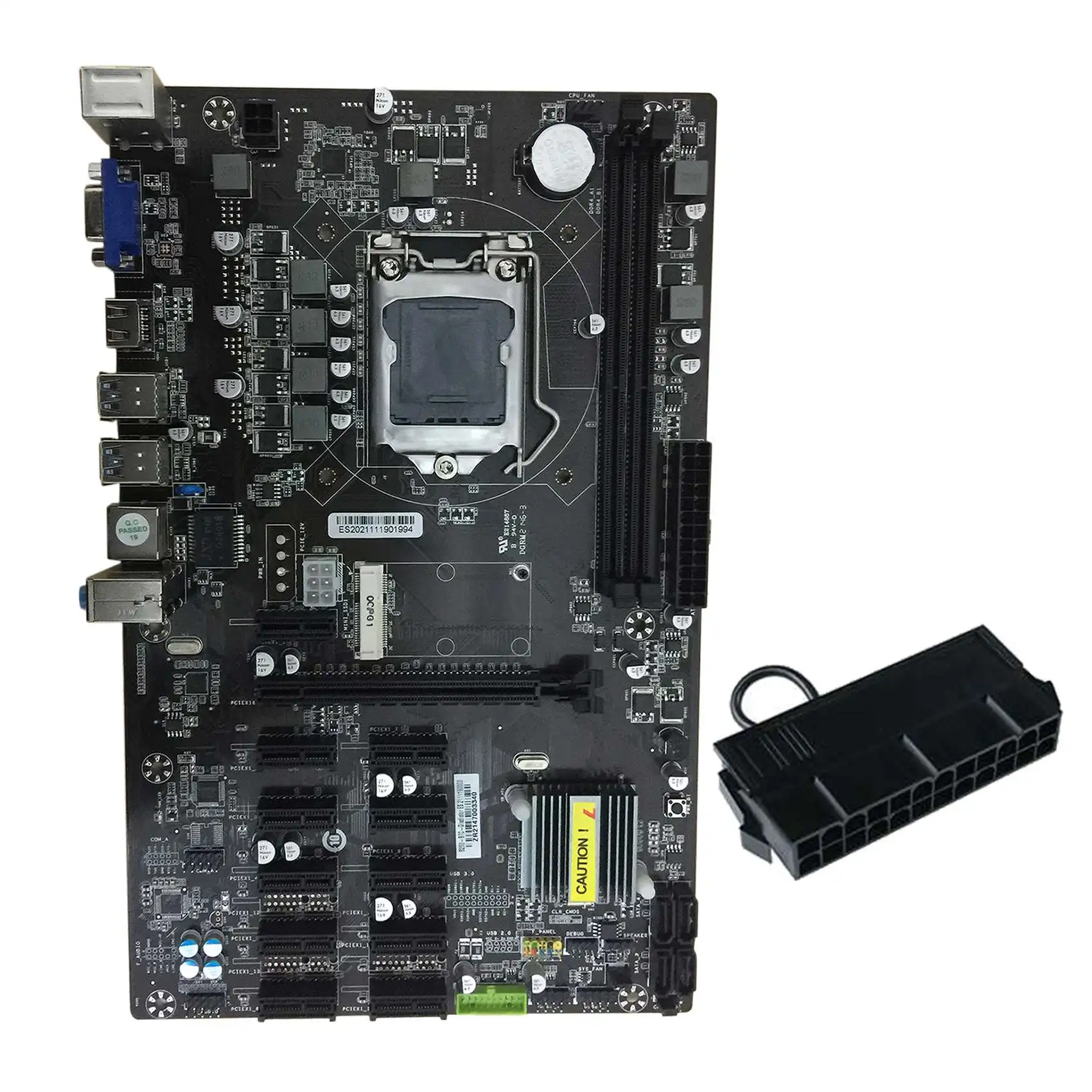 

B250 BTC Mining Motherboard with 24Pin Power Starter 12 PCI-E Slot LGA1151 DDR4 Memory USB3.0 SATA3.0+MSATA for Mining