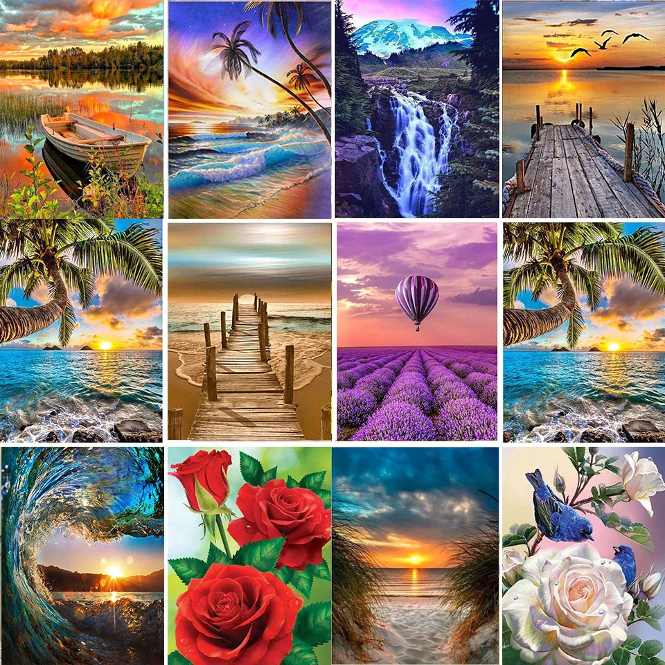 

Картина маслом по номерам «сделай сам», пейзаж, вид на море, настенная роспись ручной работы, для спальни, гостиной, домашний декор, украшение для детской комнаты, подарок